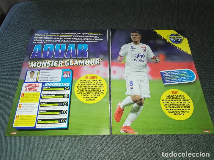 Collectionnisme sportif: HOJAS TIPO POSTER AOUAR OLYMPIQUE DE LYON RECORTES REVISTA JUGON 2020 2021 20 21 TAMA&Ntilde;O FOLIO