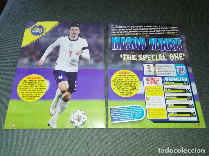 Collectionnisme sportif: HOJAS TIPO POSTER MASON MOUNT INGLATERRA CHELSEA RECORTES REVISTA JUGON 2020 2021 20 21 TAMA&Ntilde;O FOLIO