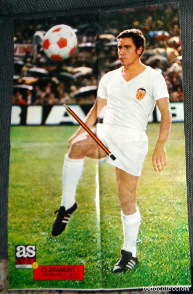 Coleccionismo deportivo: P&Oacute;STER F&Uacute;TBOL - CLARAMUNT I - VALENCIA C.F. - REVISTA AS COLOR P&Oacute;STER N&ordm;80 - ANTIGUO VINTAGE