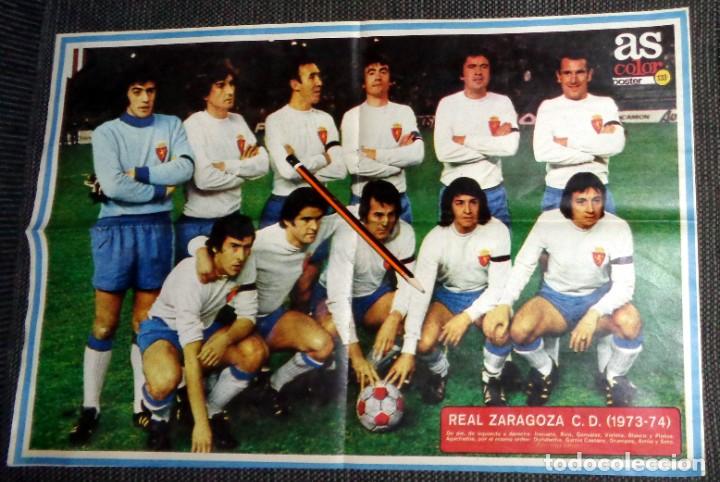 Coleccionismo deportivo: P&Oacute;STER F&Uacute;TBOL - REAL ZARAGOZA LIGA 73-74 - VIOLETA, ARRUA - REVISTA AS COLOR P&Oacute;STER N&ordm;133 - ANTIGUO