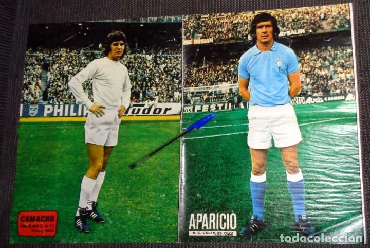 Coleccionismo deportivo: P&Oacute;STER F&Uacute;TBOL - CAMACHO, REAL MADRID - APARICIO, CELTA VIGO. REVISTA AS COLOR - ANTIGUO