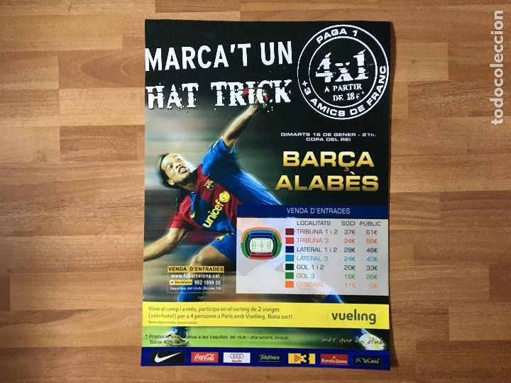 Collectionnisme sportif: CARTEL PARTIDO COPA DEL REY FUTBOL CLUB BARCELONA - ALABES