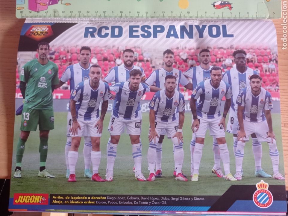 Collectionnisme sportif: F&Uacute;TBOL P&Oacute;STER ALINEACI&Oacute;N RCD ESPANYOL 2021 2022 REVISTA JUG&Oacute;N