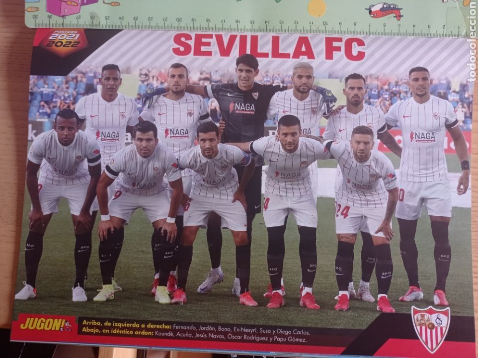Collectionnisme sportif: F&Uacute;TBOL P&Oacute;STER ALINEACI&Oacute;N SEVILLA FC 2021 2022 REVISTA JUG&Oacute;N