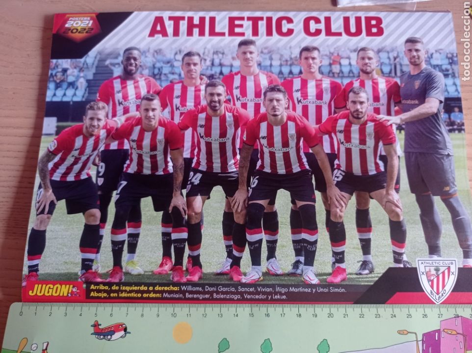 Collectionnisme sportif: F&Uacute;TBOL P&Oacute;STER ALINEACI&Oacute;N ATHLETIC BILBAO 2021 2022 REVISTA JUG&Oacute;N