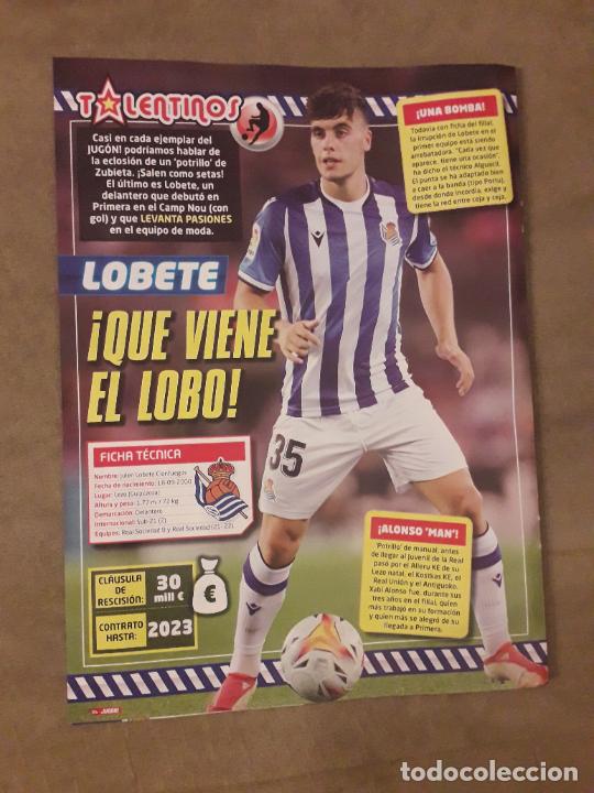 Coleccionismo deportivo: HOJA DE REVISTA JUG&Oacute;N, REPORTAJE POSTER (TALENTINOS) LOBETE, REAL SOCIEDAD