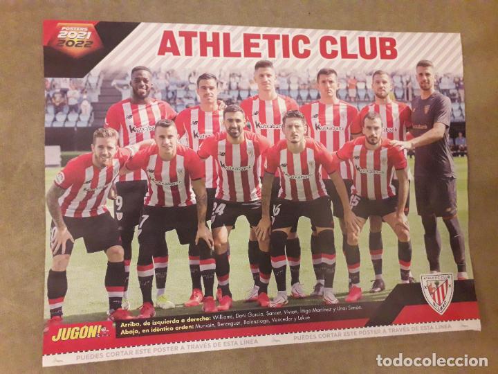 Coleccionismo deportivo: POSTER REVERSIBLE REVISTA JUGON, ALINEACION ATHLETIC BILBAO / FALCAO, RAYO VALLECANO 2021 2022