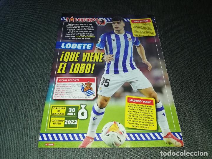Coleccionismo deportivo: HOJA TIPO POSTER LOBETE REAL SOCIEDAD JUGON 2021 2022 21 22 TAMA&Ntilde;O FOLIO