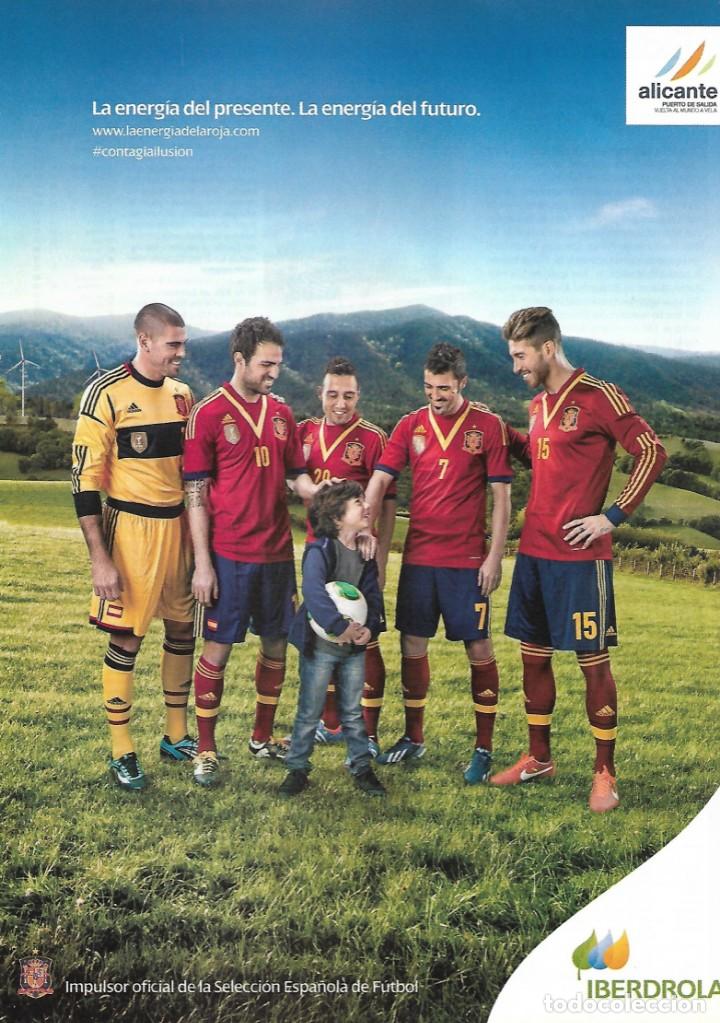 Coleccionismo deportivo: HOJA PUBLICITARIA DE IBERDOLA, con V&Iacute;CTOR VALD&Eacute;S, CESC F&Aacute;BREGAS, SANTI CAZORLA, VILLA y SERGIO RAMOS