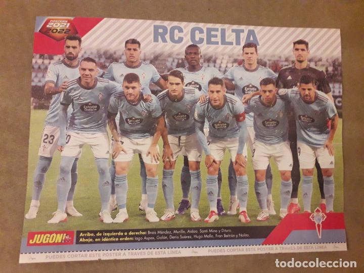 Sammelleidenschaft Sport: POSTER REVERSIBLE REVISTA JUGON, ALINEACION REAL CLUB CELTA / SALVI, C&Aacute;DIZ CF 2021 2022