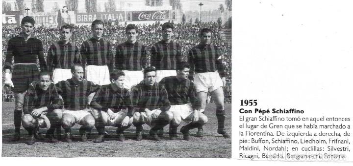 Collectionnisme sportif: AC MILAN: Recorte de un equipo de 1955, con Pepe SCHIAFFINO