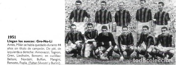 Collectionnisme sportif: AC MILAN: Recorte de un equipo de1951, con GREN, LIEDHOLM y NORDAHL.