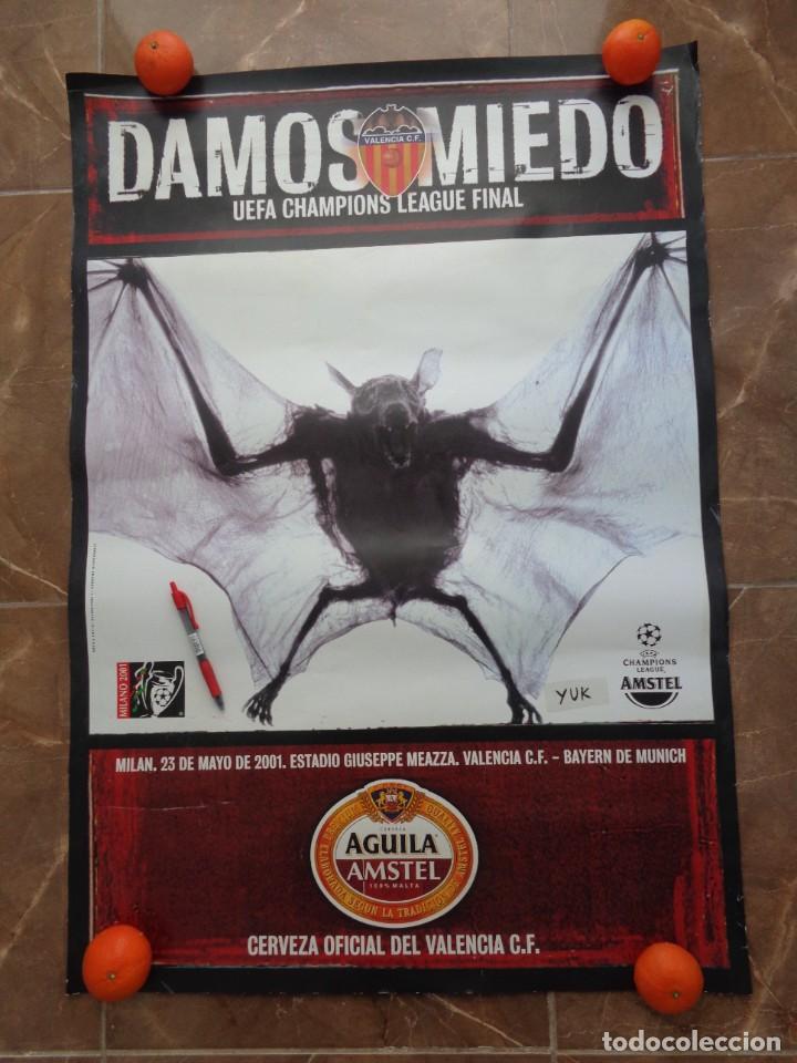 Collezionismo sportivo: P&oacute;ster cartel final Champions League Bayern de Munich Valencia CF 23 mayo 2001 Mil&aacute;n