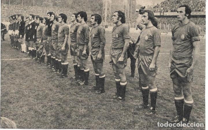 Collezionismo sportivo: SELECCI&Oacute;N ESPA&Ntilde;OLA DE F&Uacute;TBOL: Recorte de un equipo de 1973, Yugoslavia 0-Espa&ntilde;a 0