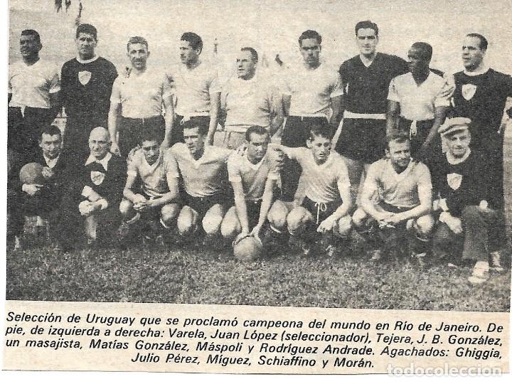Collezionismo sportivo: SELECCI&Oacute;N DE F&Uacute;TBOL DE URUGUAY: Recorte de un equipo de 1950, Campeones del Mundo