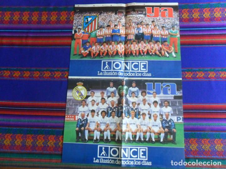 Collezionismo sportivo: CARTEL P&Oacute;STER DIARIO YA ONCE REAL MADRID Y ATL&Eacute;TICO DE MADRID A&Ntilde;O 1987. 59X40 CMS. MUY RARO.
