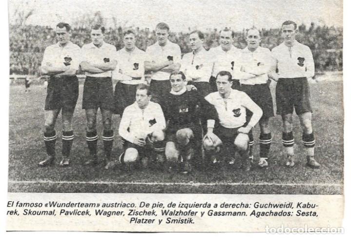 Collezionismo sportivo: SELECCI&Oacute;N DE F&Uacute;TBOL DE AUSTRIA: Recorte de un equipo de 1934