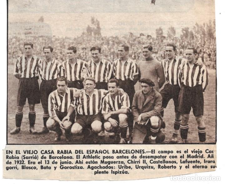 Collezionismo sportivo: ATHLETIC DE BILBAO: Recorte de un equipo de 1932