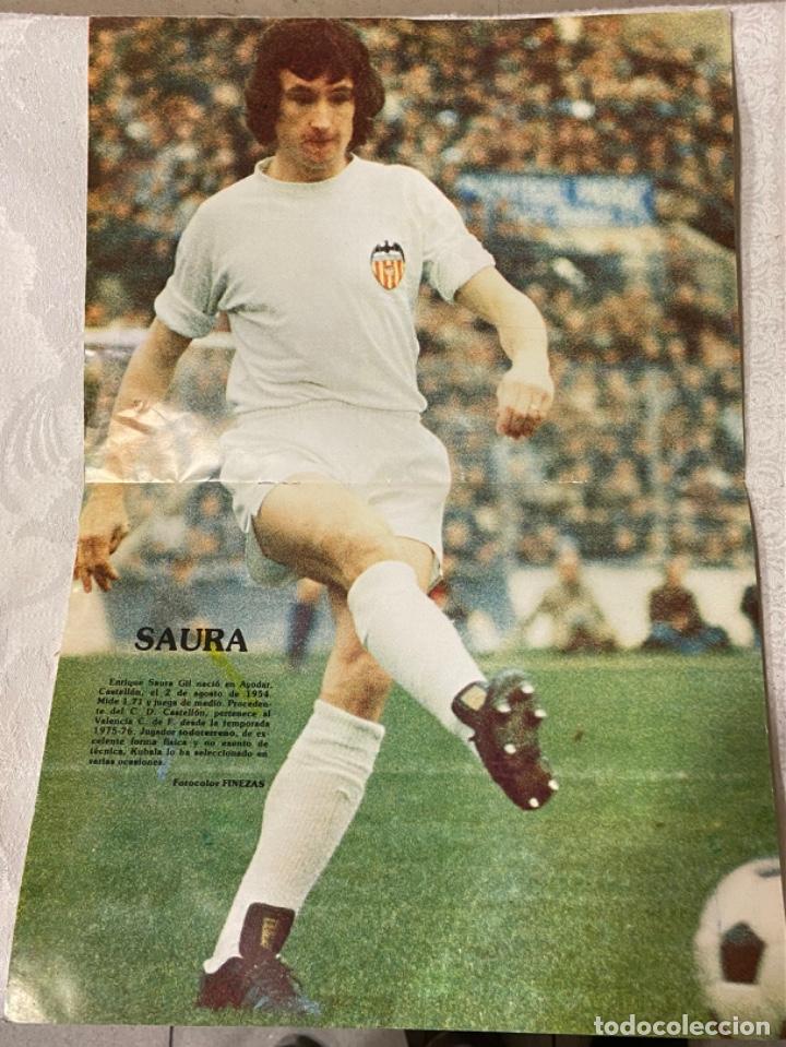 Coleccionismo deportivo: C-24. P&oacute;ster de Enrique Saura. Jugador del del Valencia. Temporada 1979.