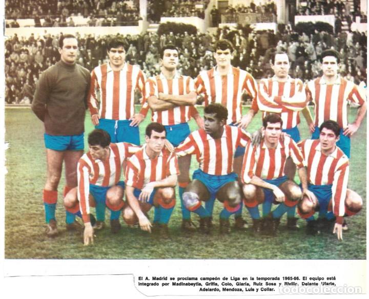 Collezionismo sportivo: ATL&Eacute;TICO DE MADRID: Recorte de un equipo de la temporada 65-66, Campe&oacute;n de Liga