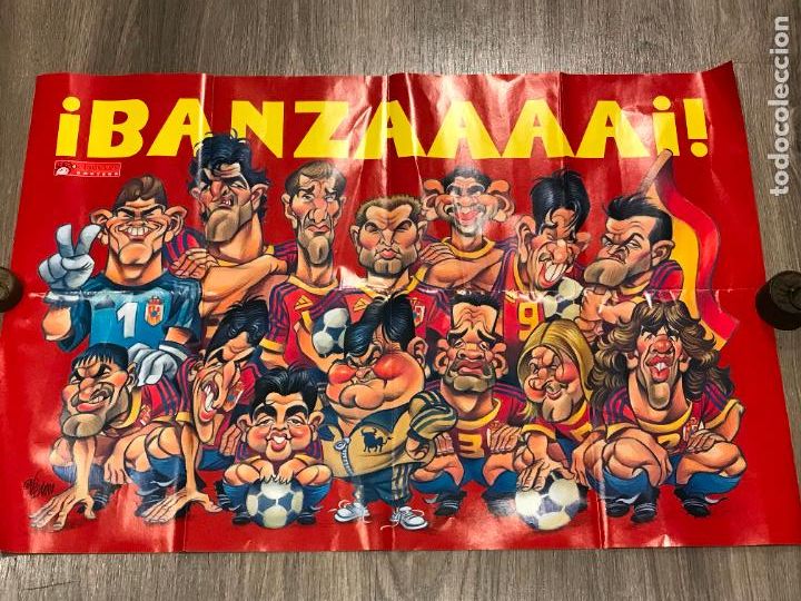 Collectionnisme sportif: Poster seleccion espa&ntilde;ola a&ntilde;o 1992 El Jueves Joan Vizcarra, mide 81 x 55, se&ntilde;ales de doblez