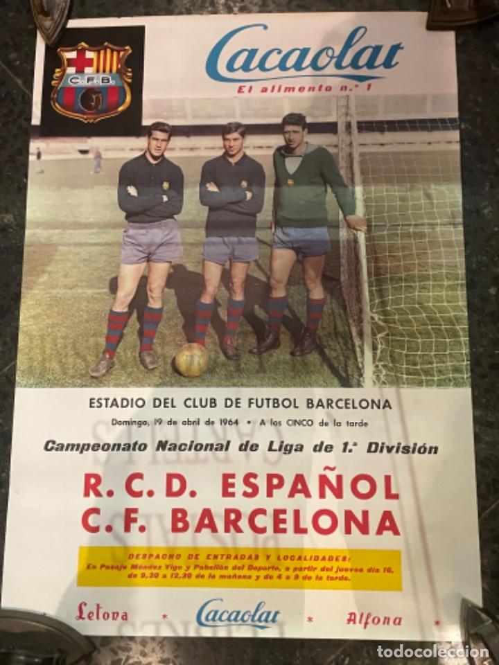 Coleccionismo deportivo: FUTBOL ANTIGUO CARTEL - PARTIDO C.NACIONAL DE LIGA - R.C.D. ESPA&Ntilde;OL - C.F. BARCELONA