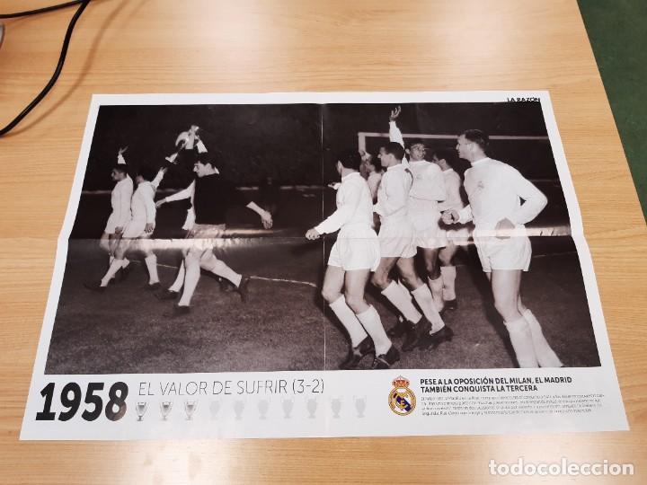 Coleccionismo deportivo: POSTER REAL MADRID CAMPEONES DE EUROPA CHAMPIONS LEAGUE LA RAZ&Oacute;N 1958 TAMA&Ntilde;O A2 APROXIMADAMENTE