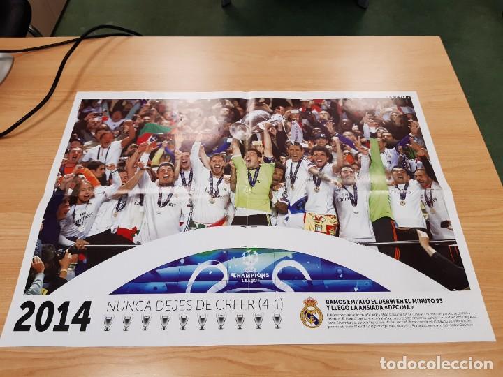 Coleccionismo deportivo: POSTER REAL MADRID CAMPEONES DE EUROPA CHAMPIONS LEAGUE LA RAZ&Oacute;N 2014TAMA&Ntilde;O A2 APROXIMADAMENTE