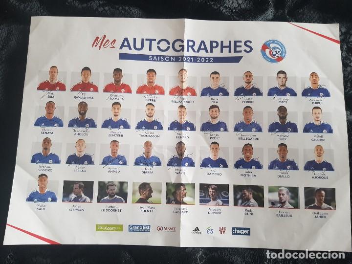 Collezionismo sportivo: P&oacute;ster oficial con firmas impresas Racing Club de Estrasbourg (2021/2022) Con Gameiro