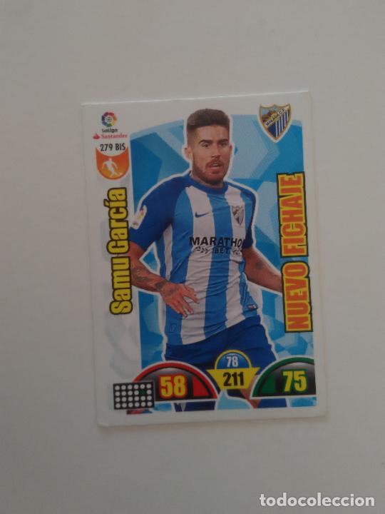 Collectionnisme sportif: 279 BIS SAMU GARC&Iacute;A FICHAJE M&Aacute;LAGA CROMO TARJETA LIGA FUTBOL PANINI ADRENALYN 2017-2018 17-18