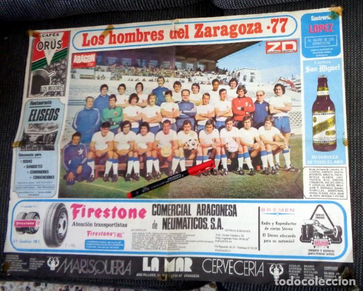 Sammelleidenschaft Sport: P&Oacute;STER ANTIGUO ZARAGOZA DEPORTIVA ARAG&Oacute;N EXPRES REAL ZARAGOZA 1977 F&Uacute;TBOL. JORDAO ARRUA VIOLETA