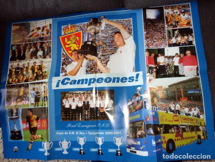 Sammelleidenschaft Sport: P&Oacute;STER GRAN FORMATO F&Uacute;TBOL REAL ZARAGOZA CAMPE&Oacute;N COPA DEL REY 2001