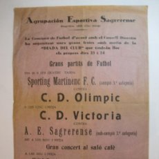 Coleccionismo deportivo: AGRUPACION ESPORTIVA SAGRERENSE VS CD VICTORIA-SPORTING MARTINENC VS CD OLIMPIC-VER FOTOS-(K-5618). Lote 315492063