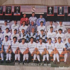 Coleccionismo deportivo: CARTEL FÚTBOL. REAL MADRID C. F. 88/89. 63X43 CM.. Lote 317947928