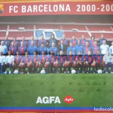 Coleccionismo deportivo: CARTEL CON LA PLANTILLA OFICIAL DEL BARÇA / FC BARCELONA 2000-2001 - AGFA