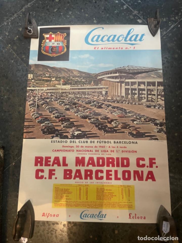 Coleccionismo deportivo: ANTIGUO CARTEL FUTBOL REAL MADRID C.DF. - C.F. BARCELONA 20 MARZO 1960 CAMPEONATO NACIONAL DE LIGA