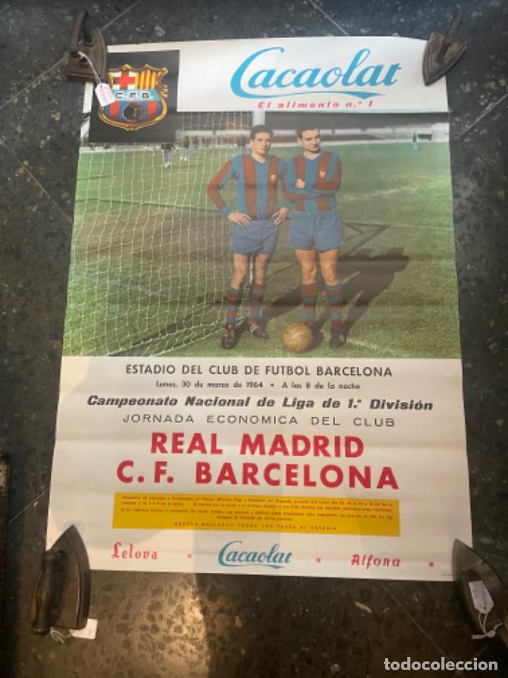 Coleccionismo deportivo: ANTIGUO CARTEL FUTBOL REAL MADRID C.DF. - C.F. BARCELONA 30 MARZO 1964 CAMPEONATO NACIONAL DE LIGA
