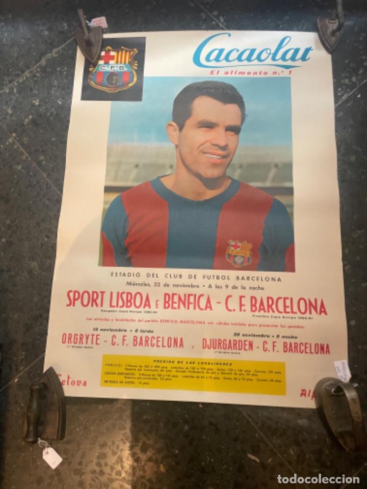 Coleccionismo deportivo: ANTIGUO CARTEL FUTBOL - SPORT LISBOA E BENFICA C.F. BARCELONA 22 NOVIEMBRE ORGRYTE -C.F.B. - DJUR