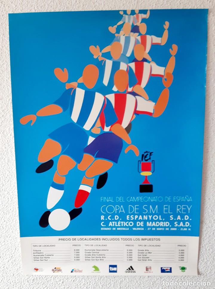 Coleccionismo deportivo: Cartel Final de Copa a&ntilde;o 2.000 - Foto 1