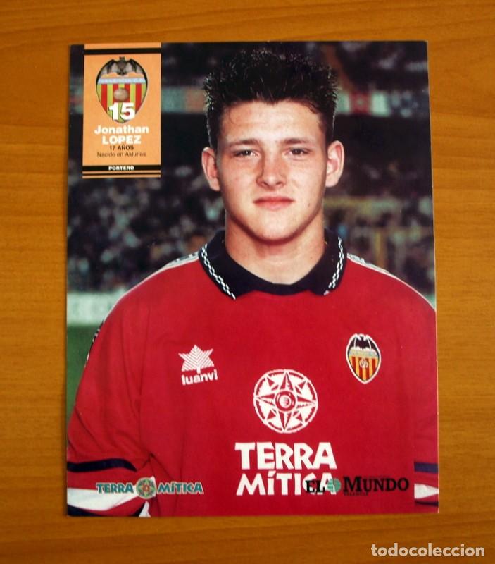 Sammelleidenschaft Sport: Valencia - Jonathan L&oacute;pez 15 -Temporada 1998-1999, 98-99 - Foto L&aacute;mina del Diario El Mundo