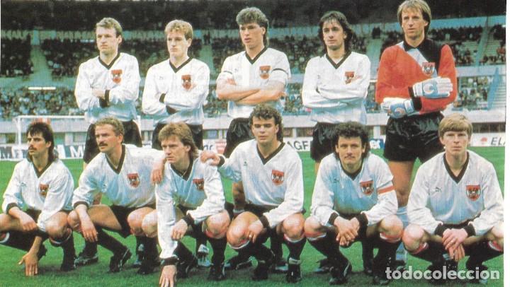 Collectionnisme sportif: SELECCI&Oacute;N DE F&Uacute;TBOL DE AUSTRIA: Recorte de un equipo de 1990