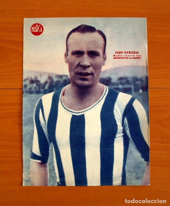 Sammelleidenschaft Sport: Deportivo de la Coru&ntilde;a - Cuqui Bienzobas - L&aacute;mina de Marca a&ntilde;os 40 - Tama&ntilde;o 23,5x32 cm.