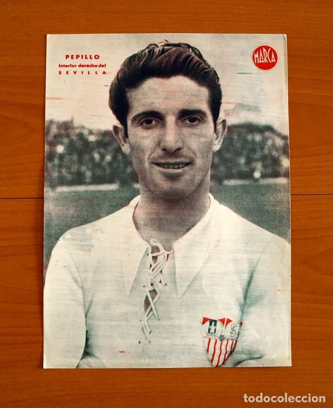 Sammelleidenschaft Sport: Sevilla - Pepillo Interior derecha - L&aacute;mina de Marca a&ntilde;os 40 - Tama&ntilde;o 23,5x32 cm.