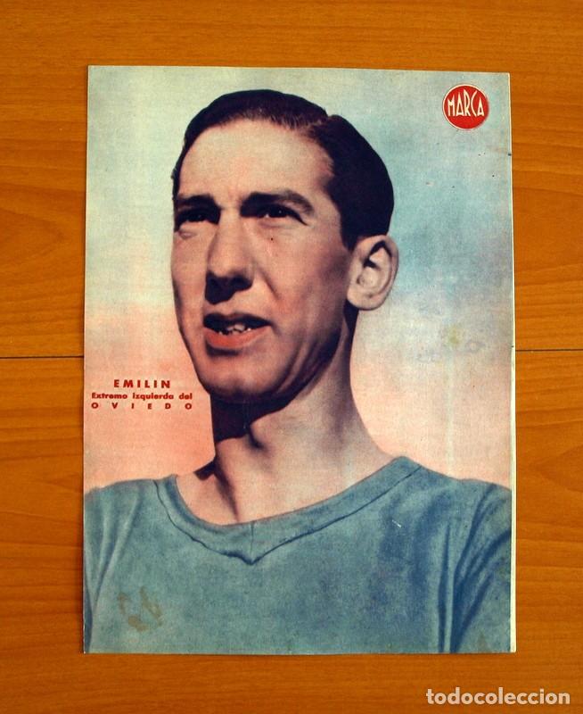 Coleccionismo deportivo: Oviedo - Emilin Extremo Izquierdo - L&aacute;mina de Marca a&ntilde;os 40 - Tama&ntilde;o 23,5x32 cm.