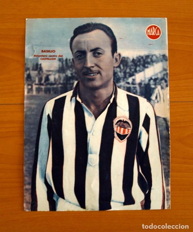 Coleccionismo deportivo: Castell&oacute;n - Basilio Delantero - L&aacute;mina de Marca a&ntilde;os 40 - Tama&ntilde;o 23,5x32 cm.