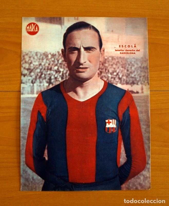 Coleccionismo deportivo: Barcelona - Escol&aacute; Interior derecho - L&aacute;mina de Marca a&ntilde;os 40 - Tama&ntilde;o 23,5x32 cm.