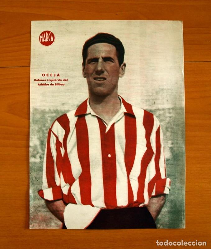 Coleccionismo deportivo: Athletic de Bilbao - Oceja Defensa Izquierdo - L&aacute;mina de Marca a&ntilde;os 40 - Tama&ntilde;o 23,5x32 cm.