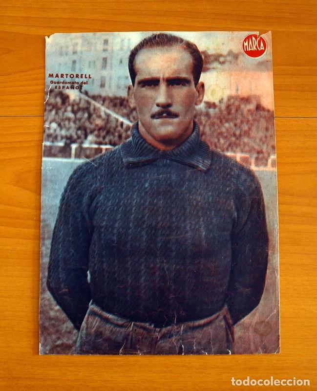 Collectionnisme sportif: Espa&ntilde;ol - Martorell Guardameta - L&aacute;mina de Marca a&ntilde;os 40 - Tama&ntilde;o 23,5x32 cm.
