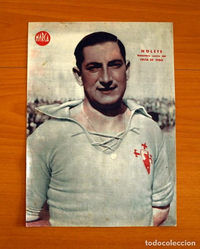 Collectionnisme sportif: Celta de Vigo - Nolete Delantero Centro - L&aacute;mina de Marca a&ntilde;os 40 - Tama&ntilde;o 23,5x32 cm.