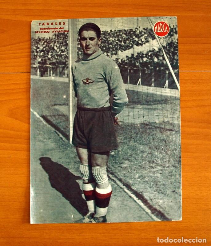 Collectionnisme sportif: Atl&eacute;tico de Madrid Aviaci&oacute;n - Tabales Guardameta - L&aacute;mina de Marca a&ntilde;os 40 - Tama&ntilde;o 23,5x32 cm.